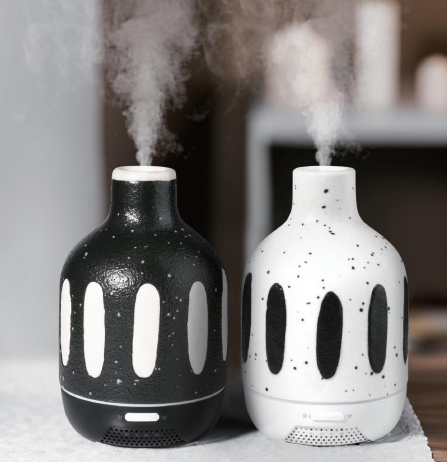 Black White Vertical Striped Ceramic